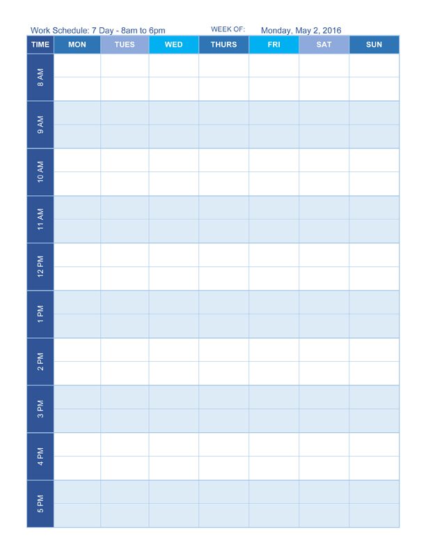 daily planner template word sample