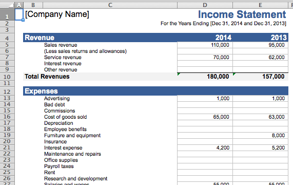 excel template for small business bookkeeping sample