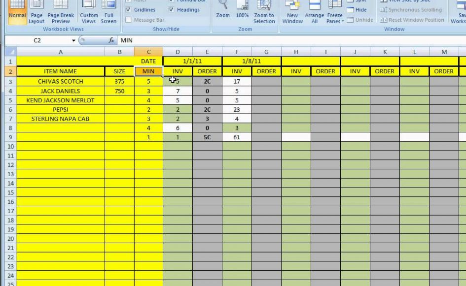 inventory management excel formulas sample
