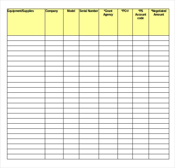 inventory spreadsheet template free excel sample