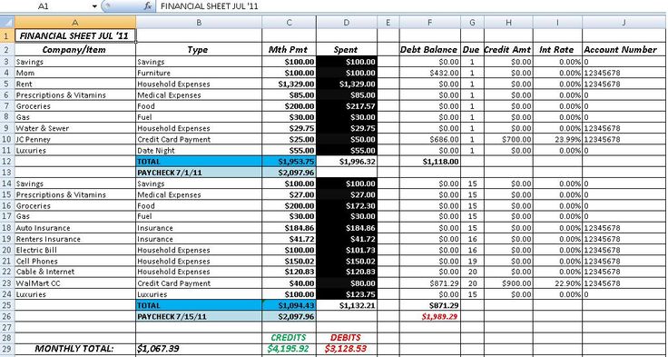 personal daily expense sheet excel sample