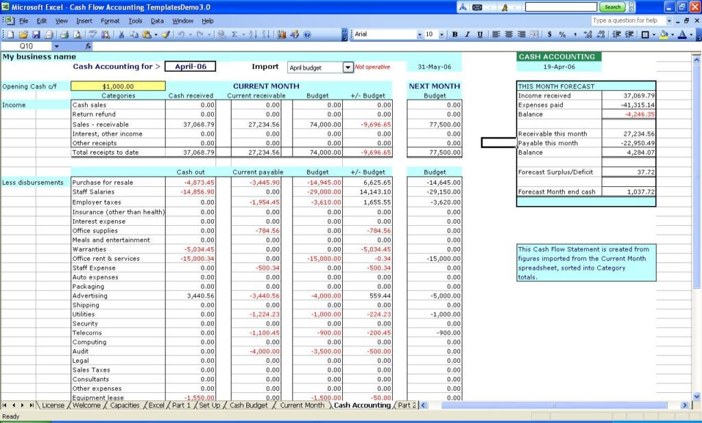 small business spreadsheet for income and expenses 4