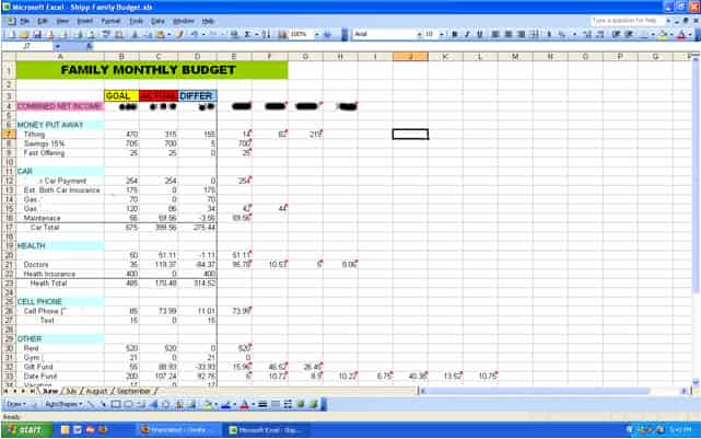 best budget spreadsheet sample