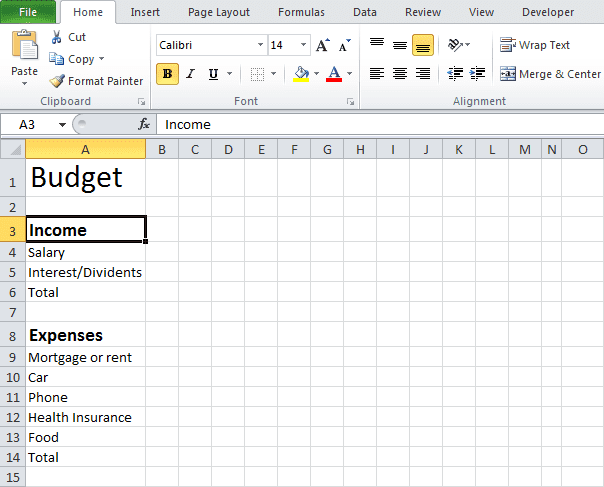 blank budget worksheet printable sample