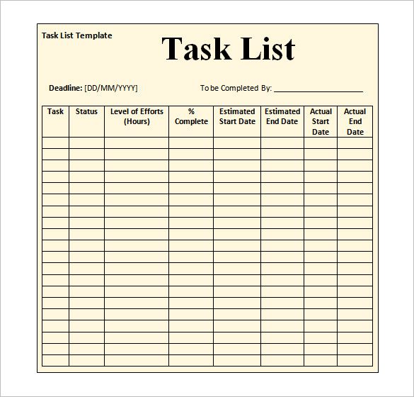 daily to do list template excel sample