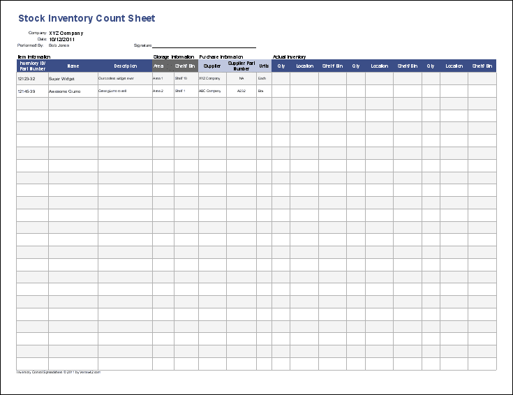 equipment inventory template