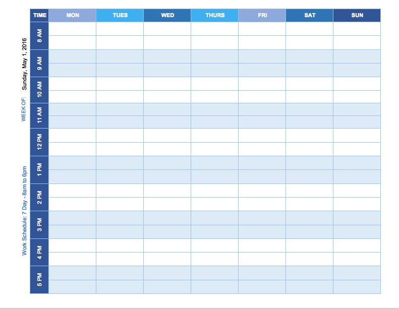 excel employee schedule template