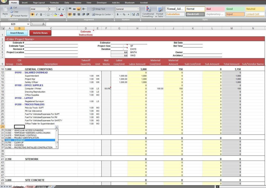 excel spreadsheet templates for bookkeeping