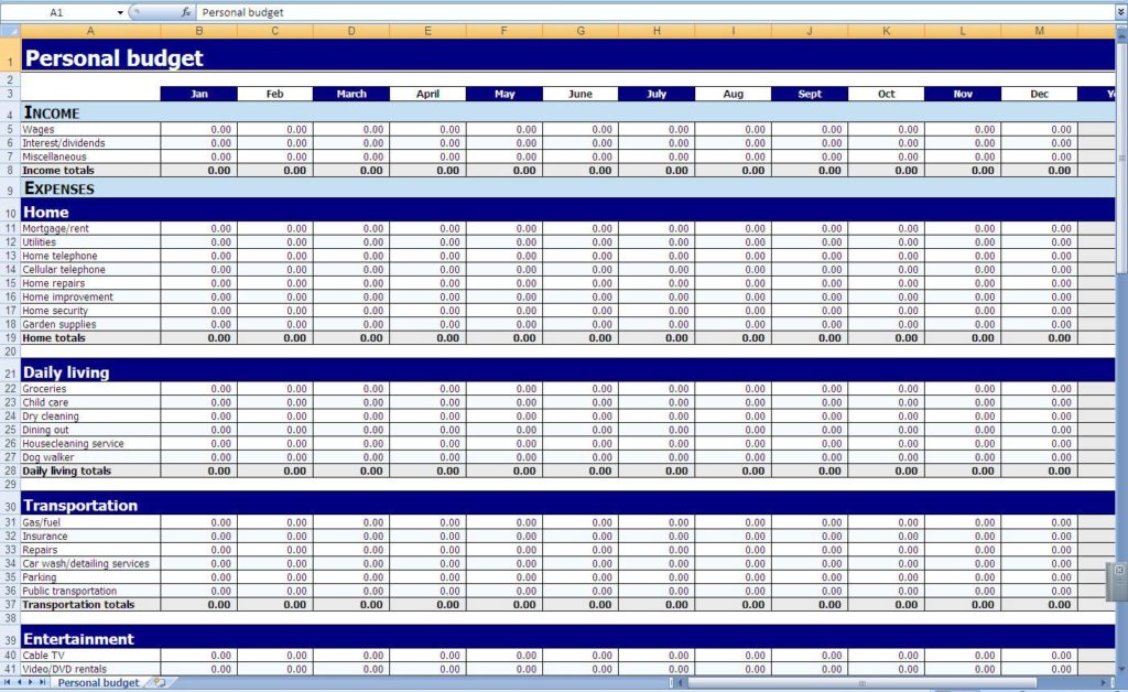 excel spreadsheet templates free