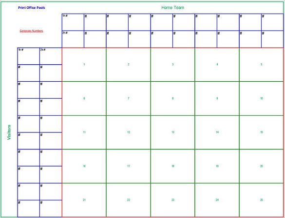 football squares template