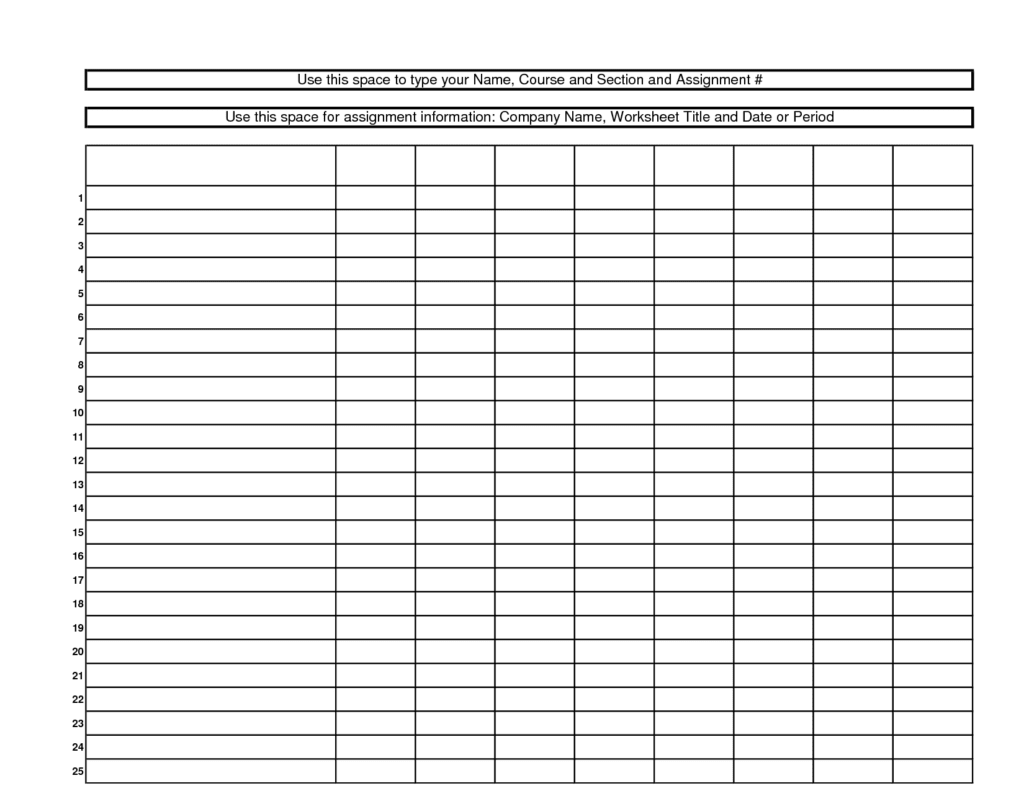 free blank excel spreadsheet templates 1