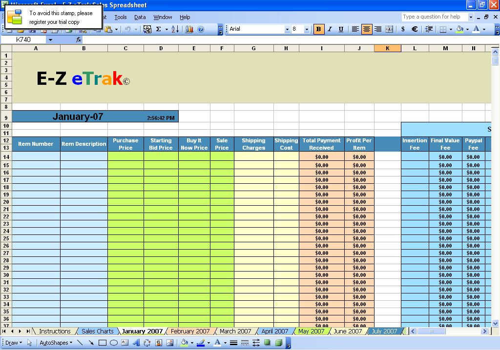 free ebay inventory spreadsheet template