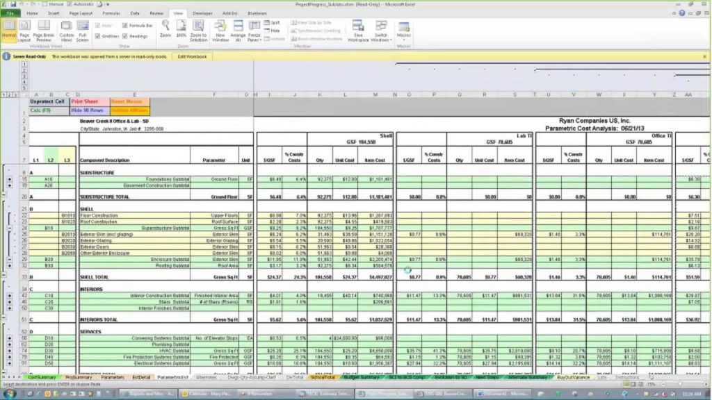 free excel construction templates