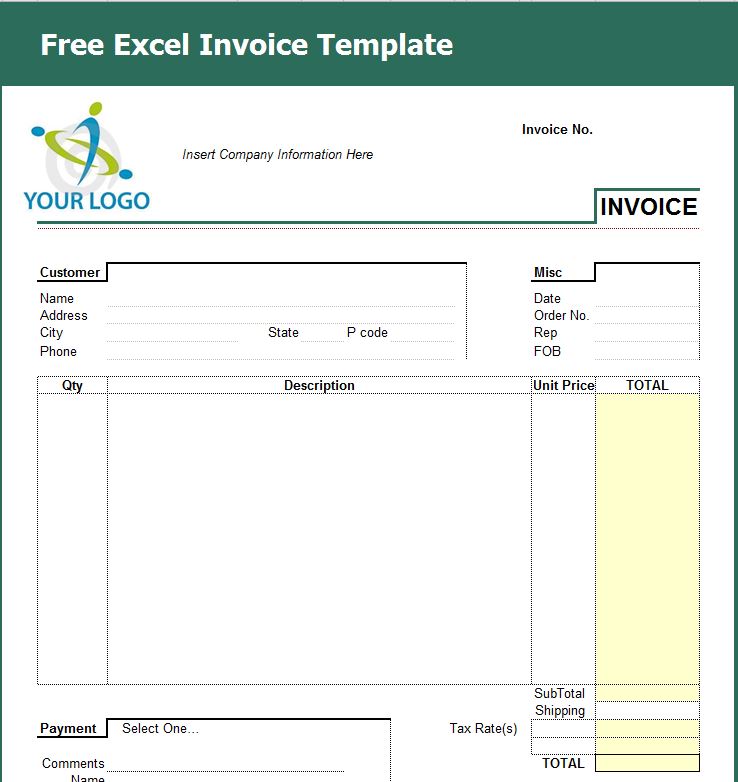 free invoice template excel sample