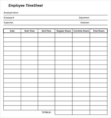 free printable monthly timesheets template