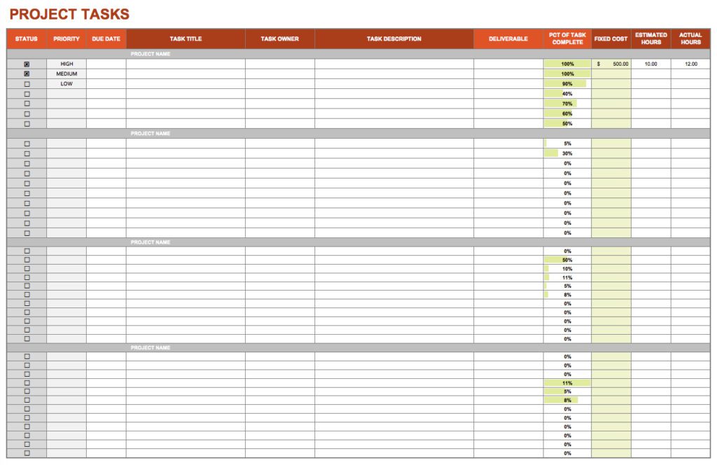 project tracking template excel free download 1