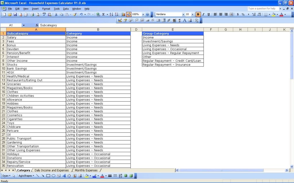 sample excel spreadsheet for accounting