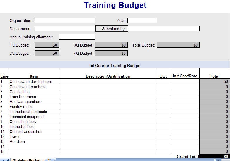 training plan template excel download