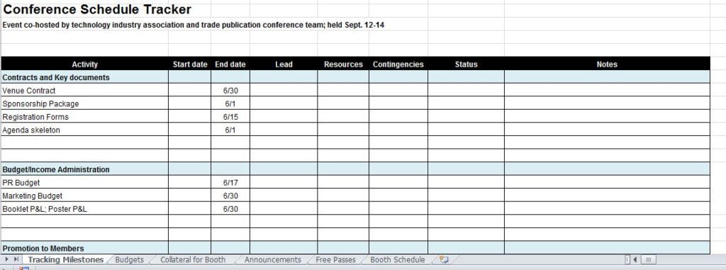 event project plan template excel