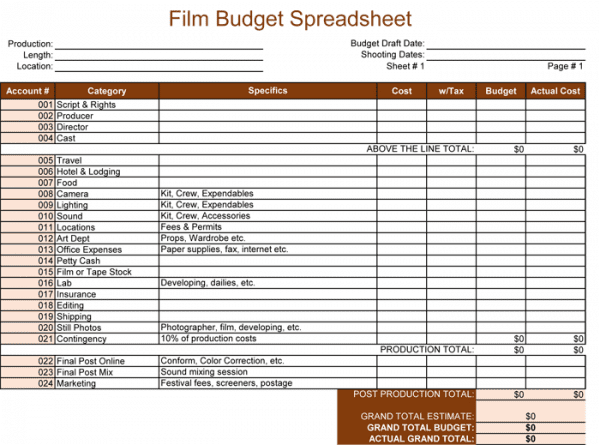 excel budget planner sample