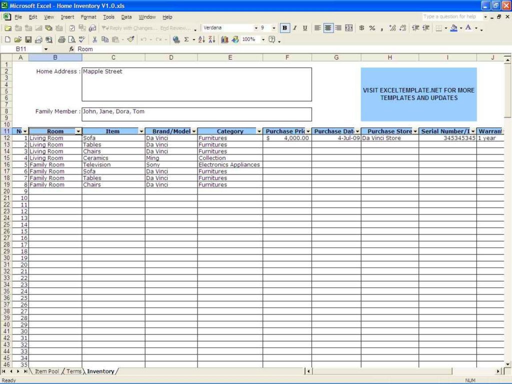 how to maintain store inventory in excel sample