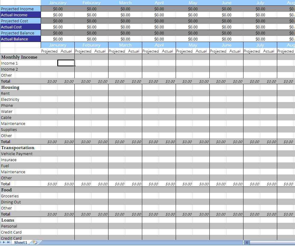 income and expenditure template excel free sample