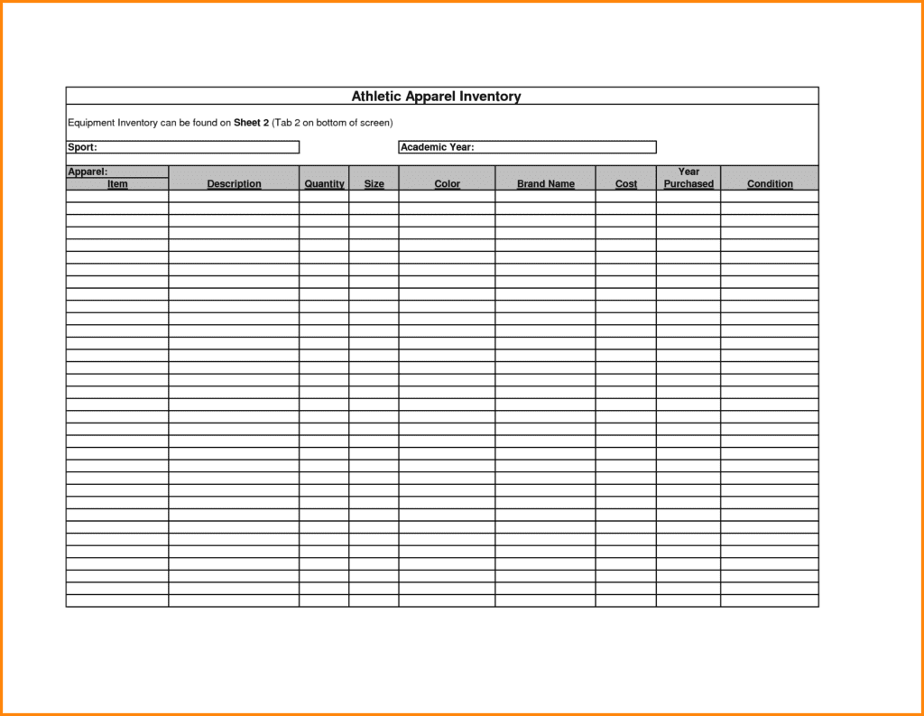 inventory control template with count sheet sample
