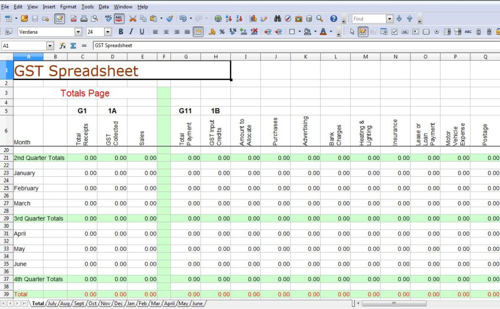 tax spreadsheet template for business sample