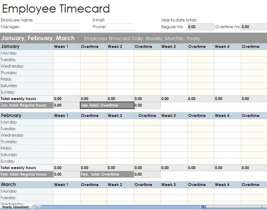 Employee Time Tracking Spreadsheet