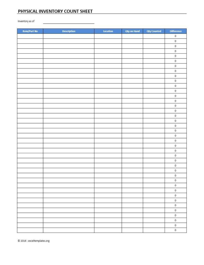 Inventory Spreadsheet for Office Supplies
