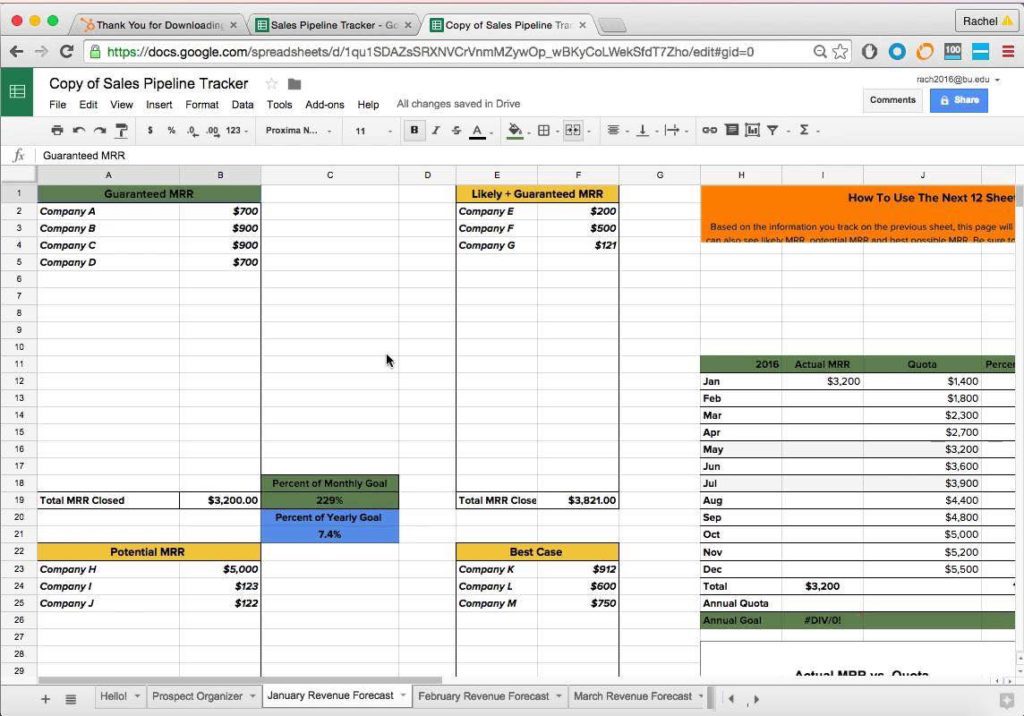 Sales Pipeline Management Spreadsheet Excel