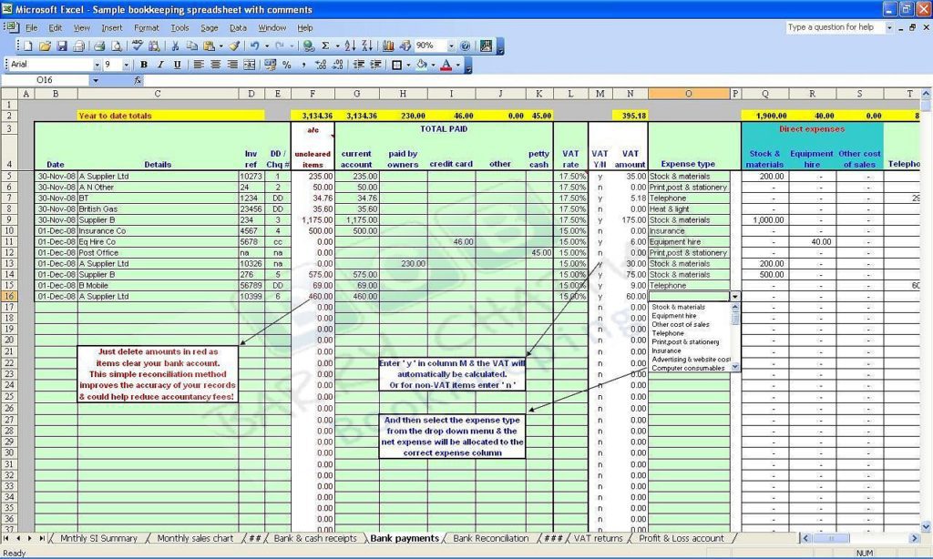 Basic Accounting Spreadsheet Template and Free Simple Accounting Spreadsheet for Small Business