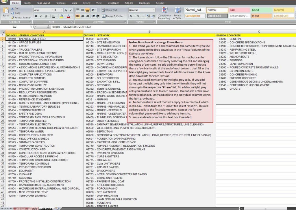 Construction Estimate Spreadsheet Template Free and Commercial Construction Estimating Excel Spreadsheet