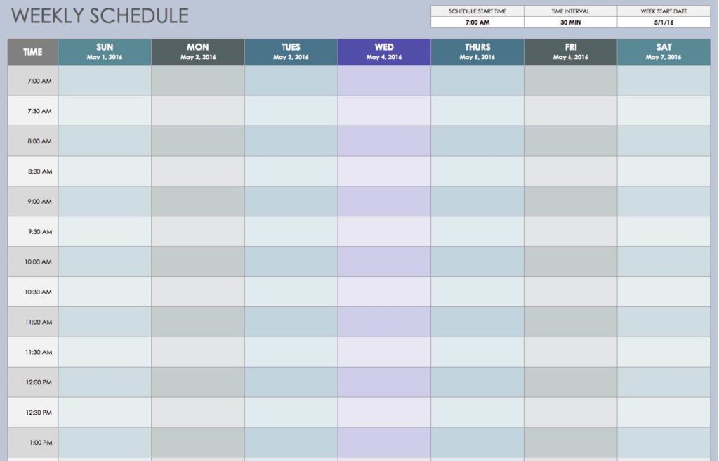 Employee Weekly Schedule Template Excel and Employee Weekly Schedule Template Free