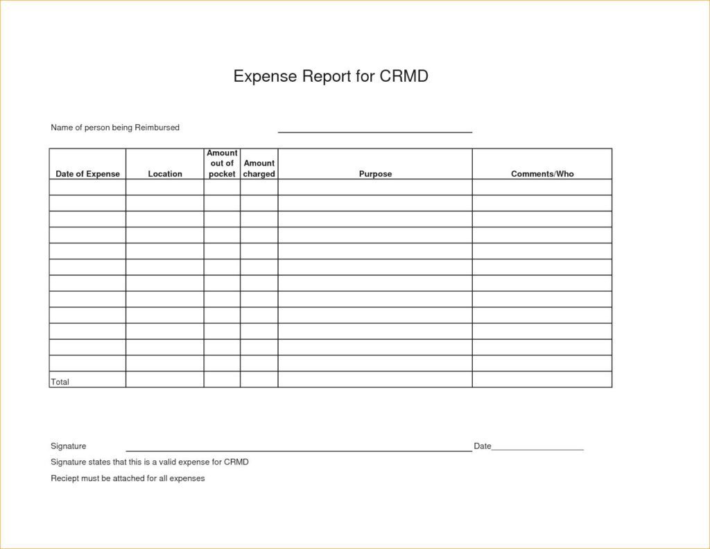 Expense Report Spreadsheet Template Excel and Free Templates for Business Expenses