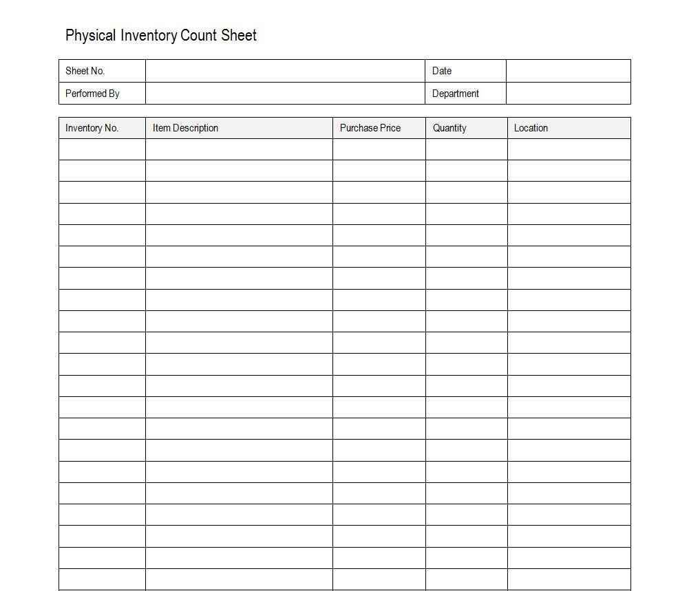 Free Example Liquor Inventory Sheet