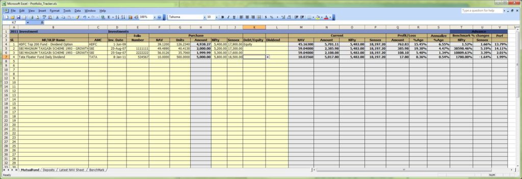 Free Investment Tracking Spreadsheet Template
