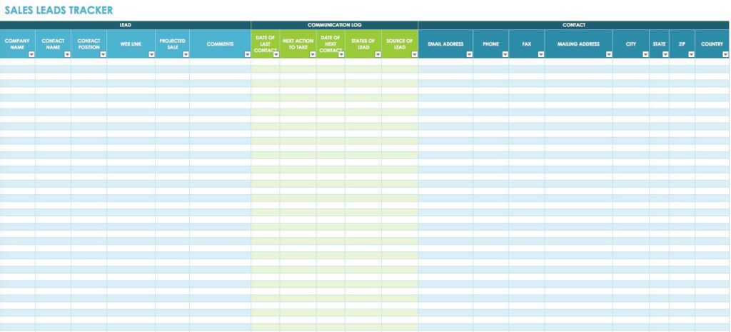 Lead Prospect Tracking Spreadsheet Excel and Sales Pipeline Template Excel Free Download