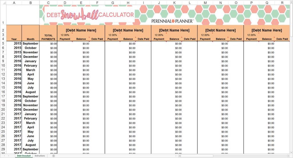 Snowball Debt Elimination Spreadsheet and Debt Elimination Calculator Snowball