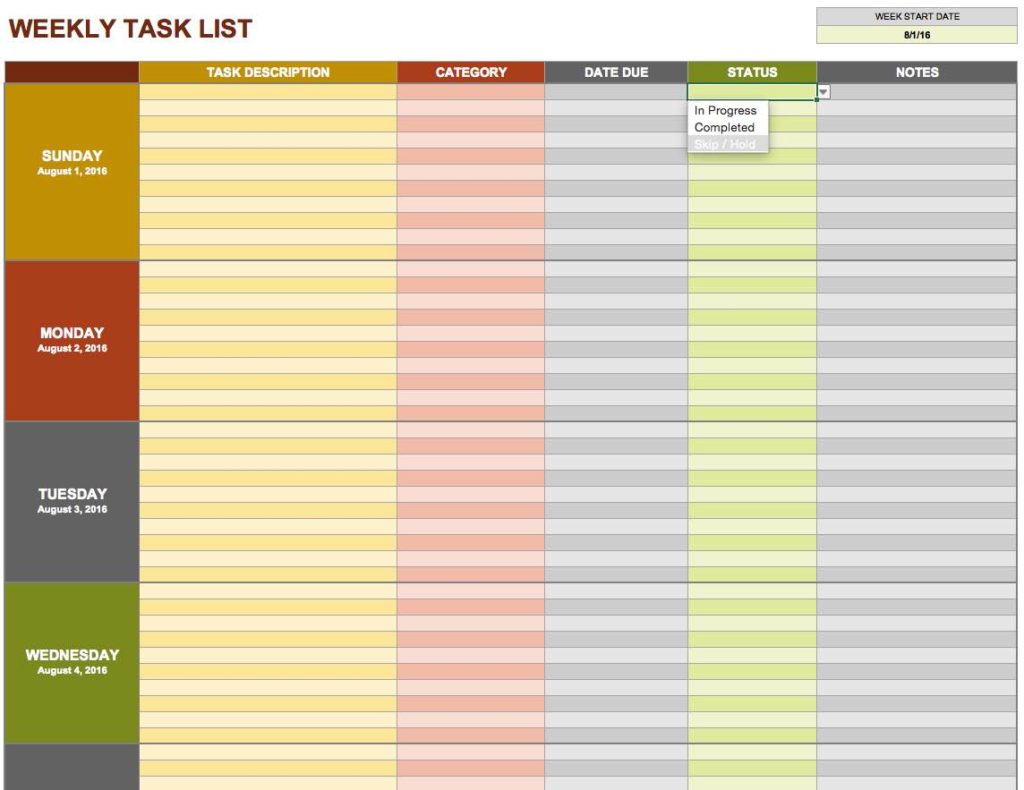 Task Management Template Access and Task Management Report Template