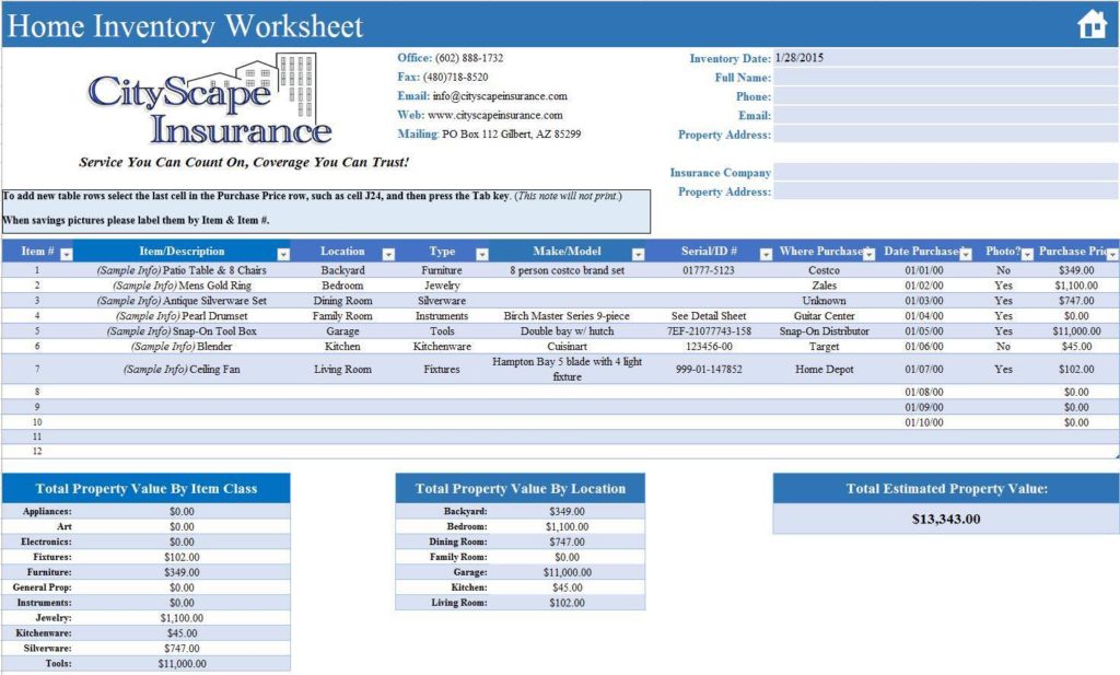 Tool Inventory Spreadsheet Template and Mechanics Tool Inventory Sheet