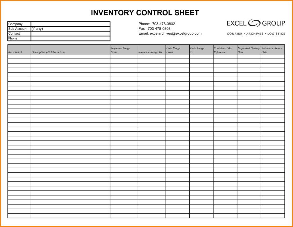 Excel Inventory Template with Formulas and Inventory Control Template with Count Sheet