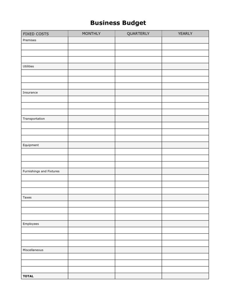 Expenses Spreadsheet Template for Small Business and Free Budget Templates for Small Business