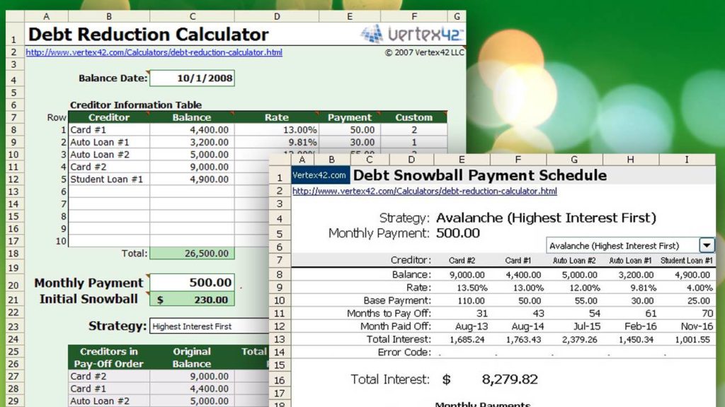 Free Debt Reduction Spreadsheet and Debt Reduction Spreadsheet