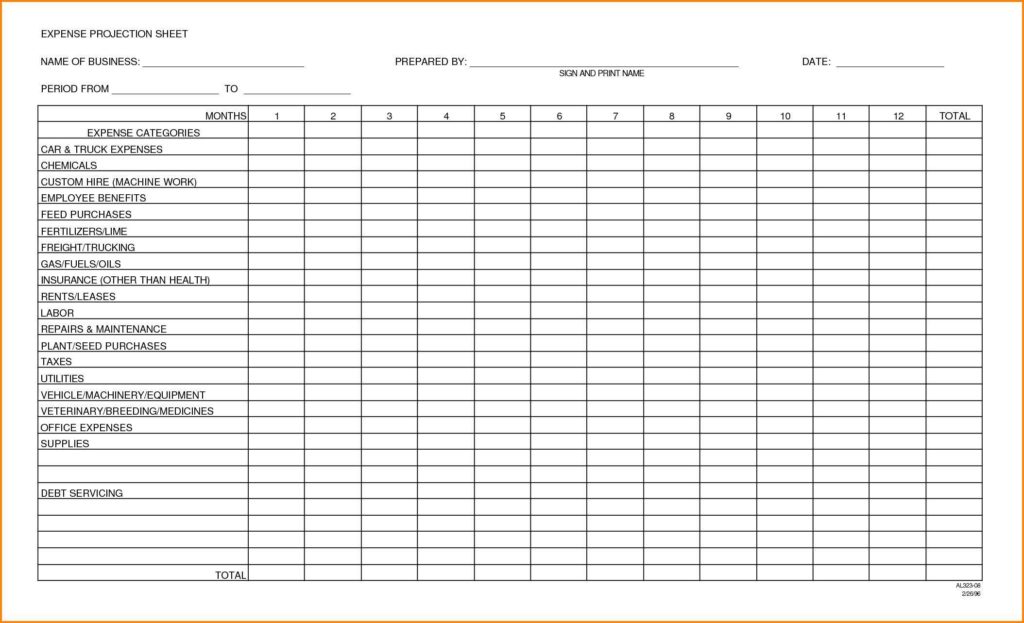 Sample of Excel Spreadsheet Business Expenses with Monthly Business Expense Template