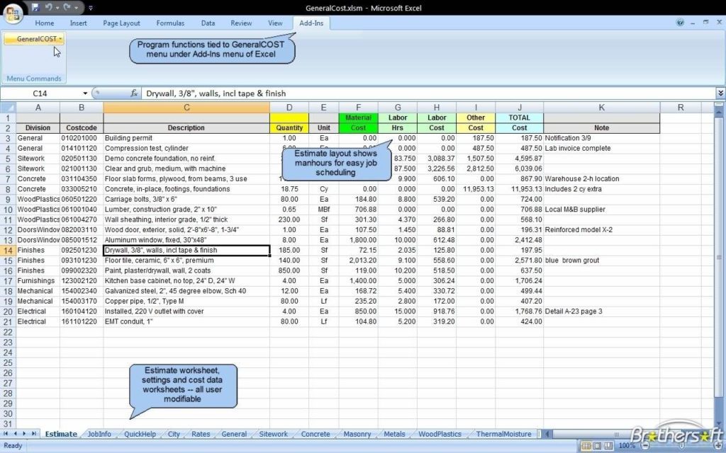 Construction Job Cost Spreadsheet Template And Construction Job Tracking Spreadsheet
