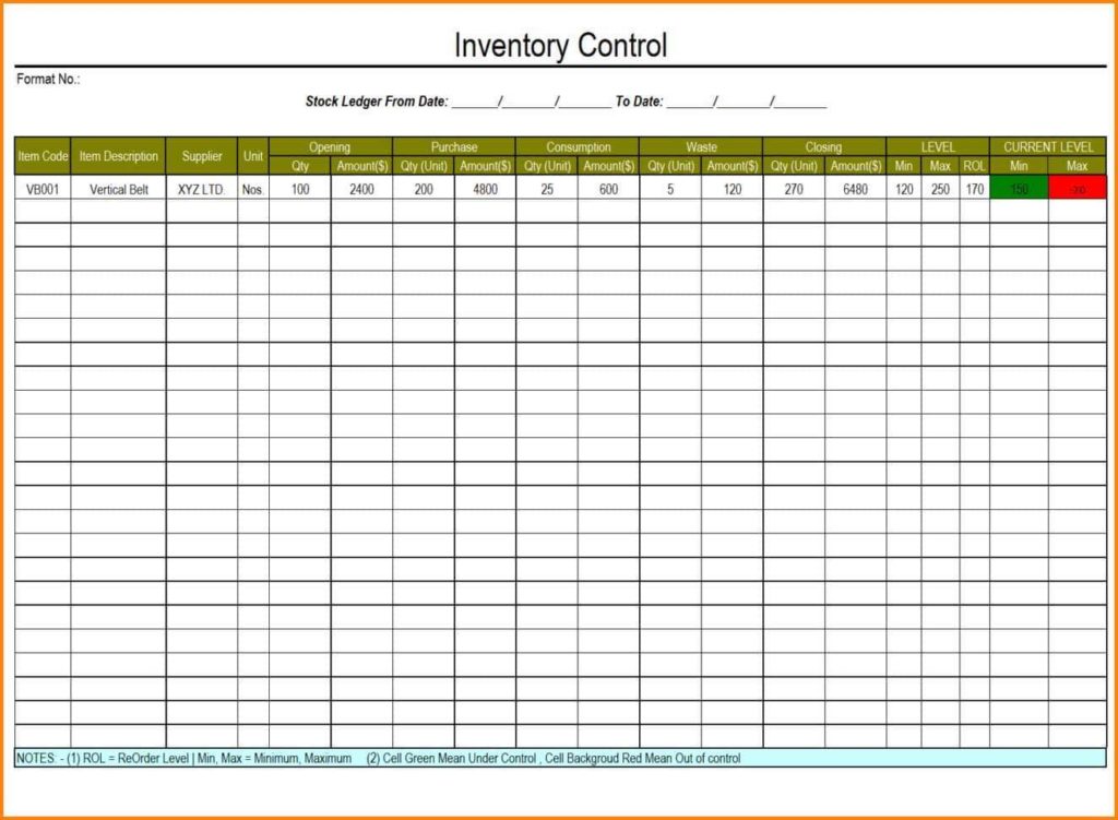 Printable Inventory Sheet And Printable Inventory Log Sheets