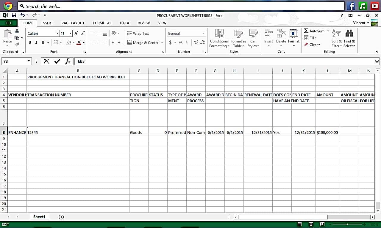 Procurement Spreadsheet And Procurement Timeline Template