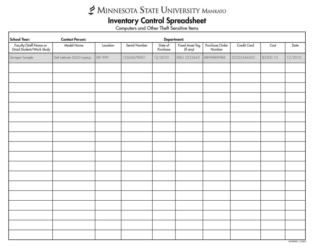 Product Inventory Spreadsheet Template Free And Stock Inventory Control Template Free Download
