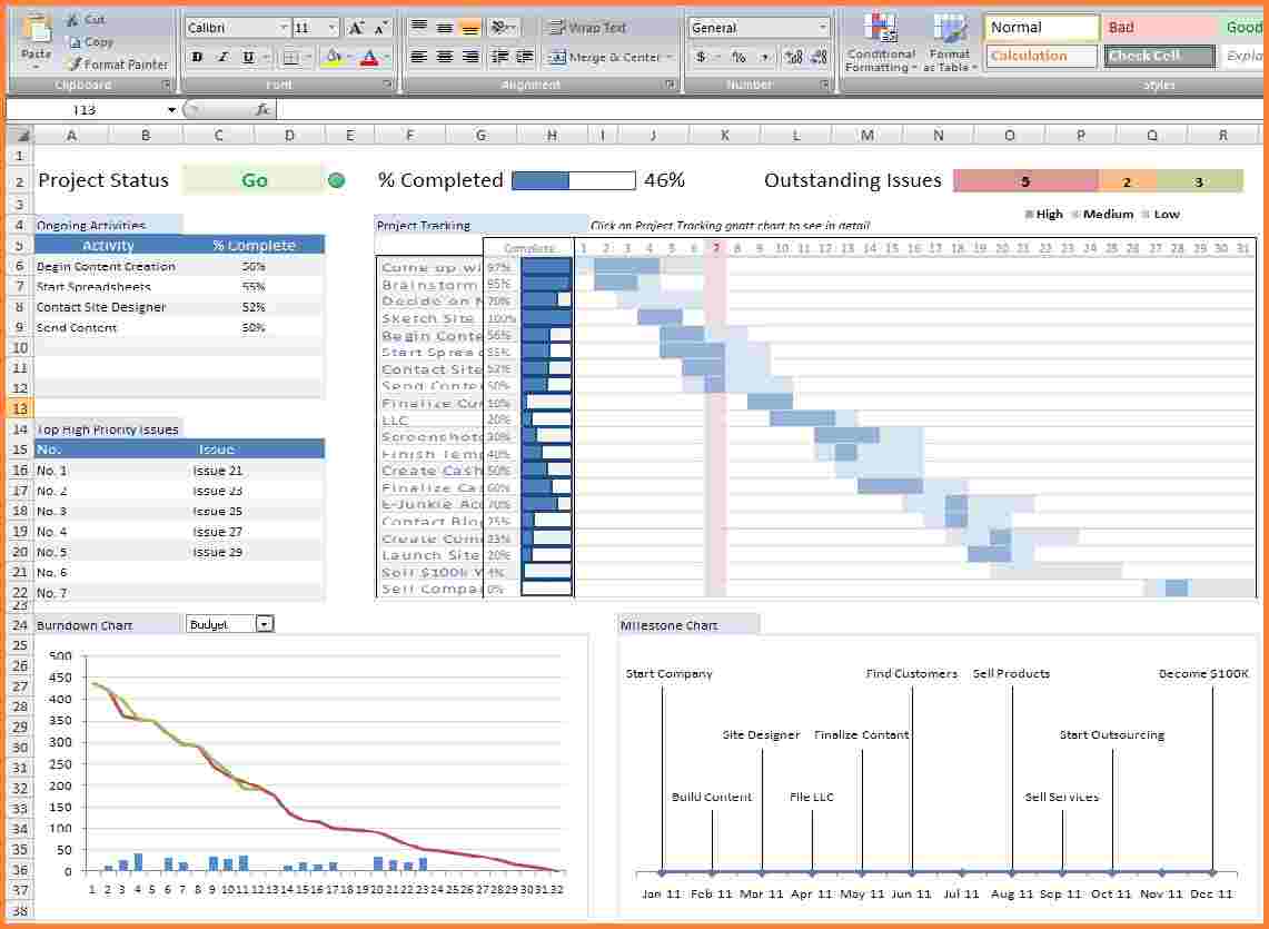 Project Management Tracker Excel Template And Excel Project Management Templates Gantt Chart